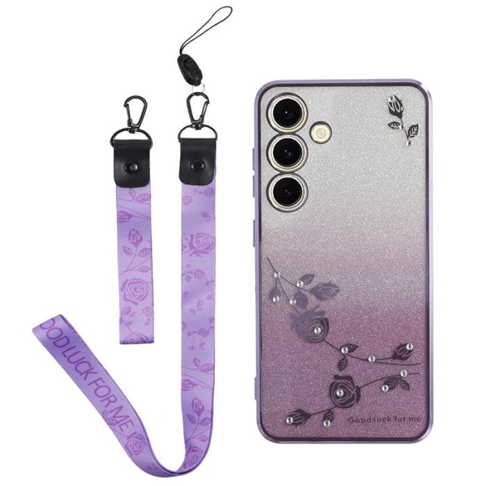 KADEM - KADEM Mobilskal för Samsung Galaxy S26 Blommönster TPU Gradient - Lila