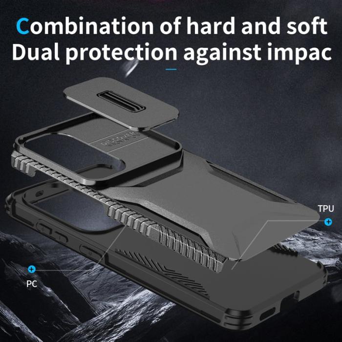 OEM - Mobilskal för Samsung Galaxy S26 Camshield TPU + PC - Svart