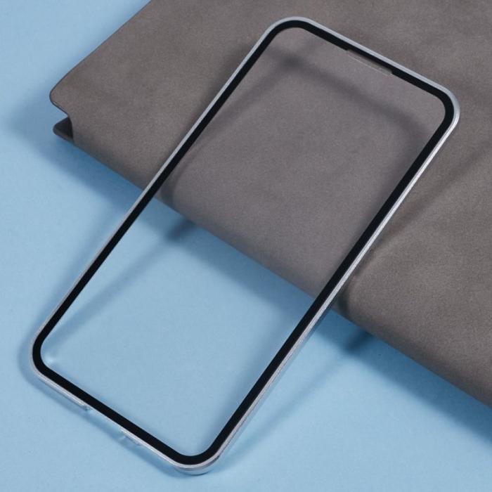 OEM - Mobilskal för Samsung Galaxy S26 Dubbel-sidigt härdat glas - Silver