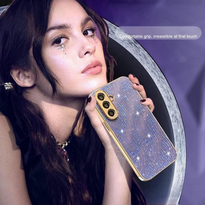 OEM - Mobilskal för Samsung Galaxy S26 Elektropolerad Textur PU + TPU - Guld