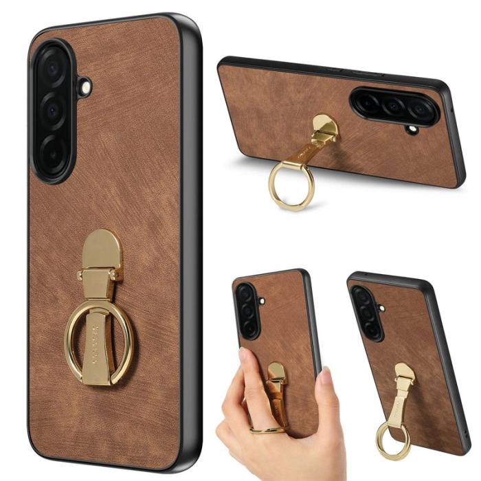 CASENEO - CASENEO Mobilskal för Samsung Galaxy S26 Fällbart stativ Konstläder - Brun