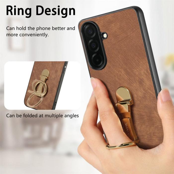 CASENEO - CASENEO Mobilskal för Samsung Galaxy S26 Fällbart stativ Konstläder - Brun