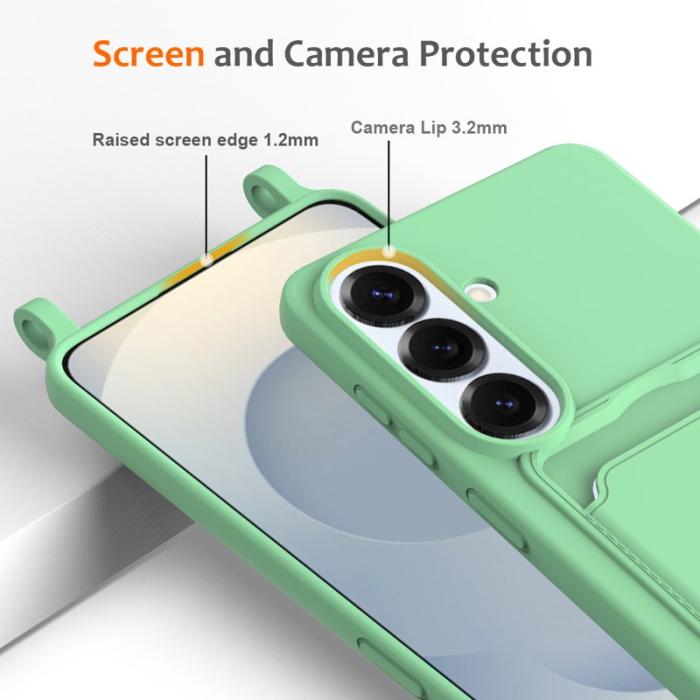 OEM - Mobilskal för Samsung Galaxy S26 Flytande silikon Kortfack - Grön