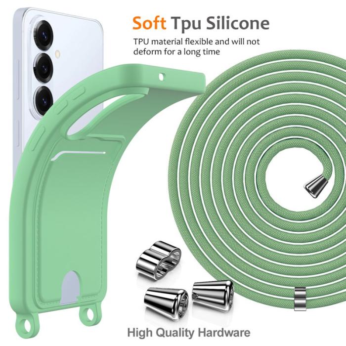 OEM - Mobilskal för Samsung Galaxy S26 Flytande silikon Kortfack - Grön