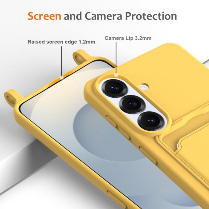 OEM - Mobilskal för Samsung Galaxy S26 Flytande silikon Kortfack - Gul
