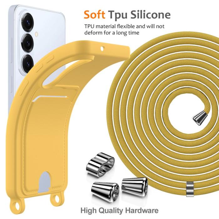 OEM - Mobilskal för Samsung Galaxy S26 Flytande silikon Kortfack - Gul