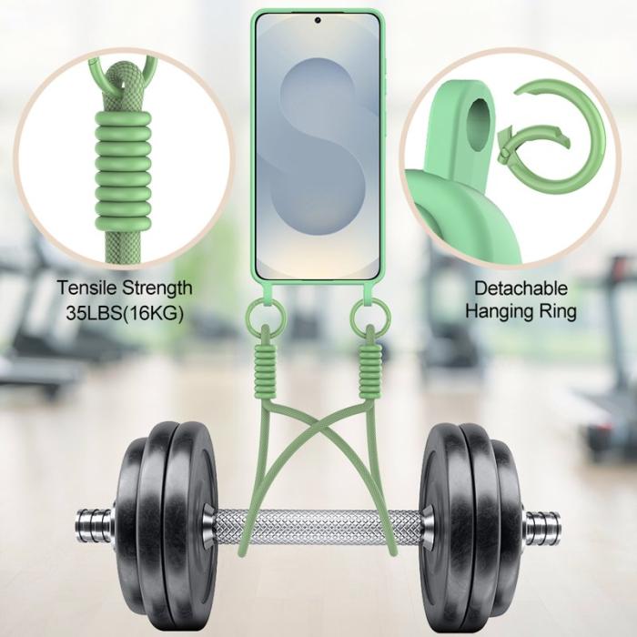 OEM - Mobilskal för Samsung Galaxy S26 Flytande silikon med kortfack - Grön