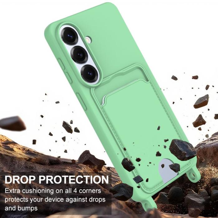 OEM - Mobilskal för Samsung Galaxy S26 Flytande silikon med kortfack - Grön