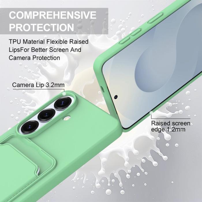 OEM - Mobilskal för Samsung Galaxy S26 Flytande silikon med kortfack - Grön