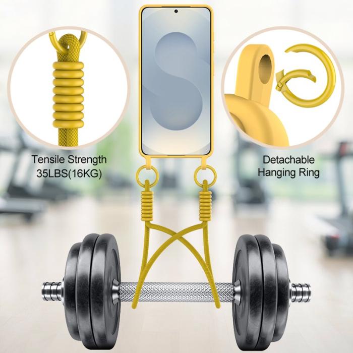 OEM - Mobilskal för Samsung Galaxy S26 Flytande silikon med kortfack - Gul