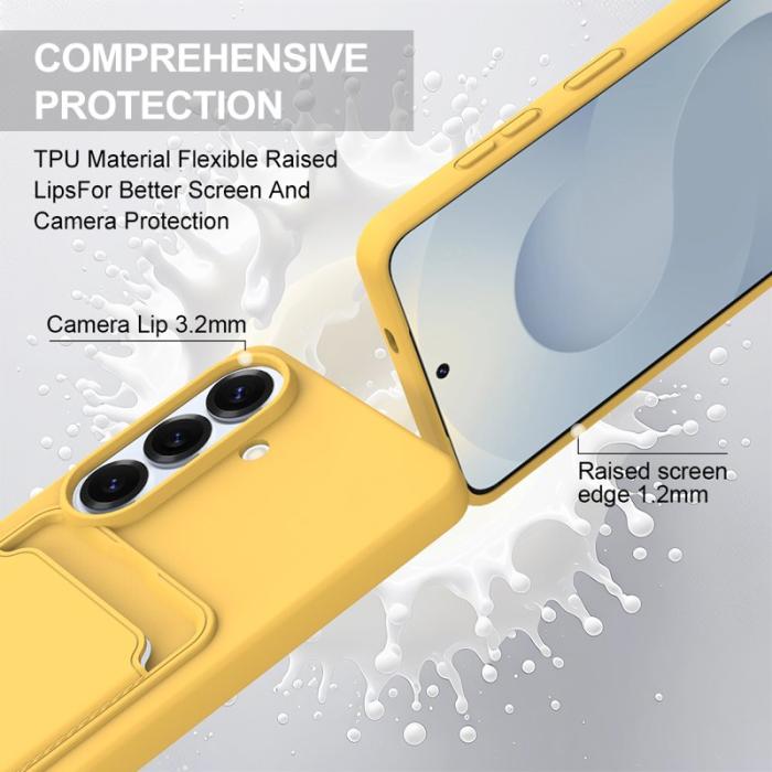 OEM - Mobilskal för Samsung Galaxy S26 Flytande silikon med kortfack - Gul