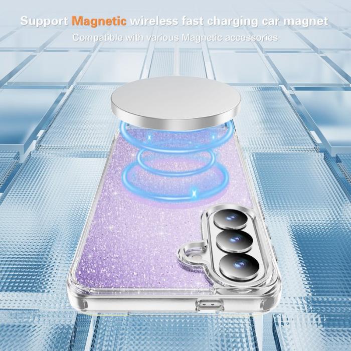 OEM - Mobilskal för Samsung Galaxy S26 Glitter Magnetiskt PC + TPU - Lila