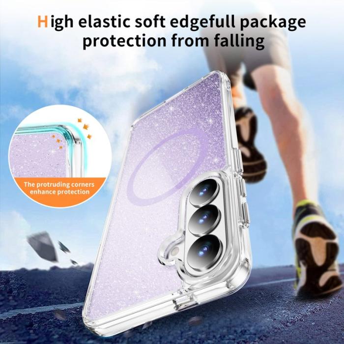 OEM - Mobilskal för Samsung Galaxy S26 Glitter Magnetiskt PC + TPU - Lila