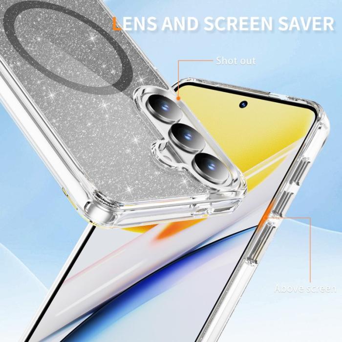 OEM - Mobilskal för Samsung Galaxy S26 Glitter Magnetiskt PC + TPU - Svart