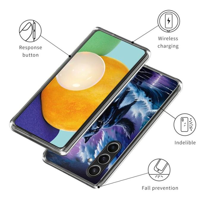 OEM - Mobilskal för Samsung Galaxy S26 IMD-mönster Stöttålig TPU - Wolf Totem