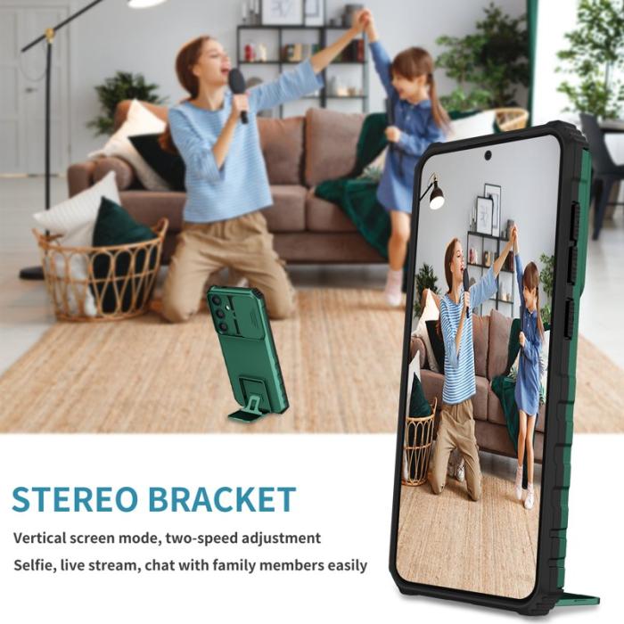 OEM - Mobilskal för Samsung Galaxy S26 Kamera Skydd PC + TPU - Svartgrön