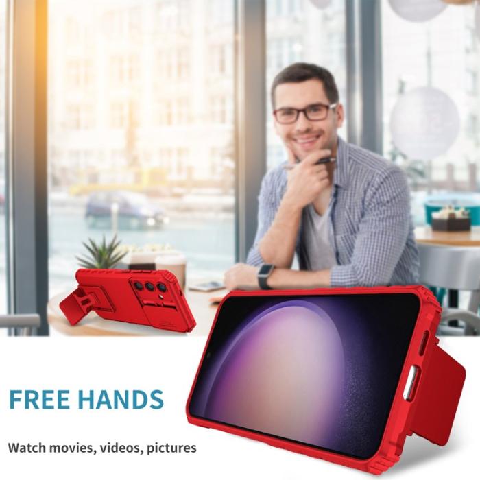 OEM - Mobilskal för Samsung Galaxy S26 Kamera Slider PC + TPU - Röd