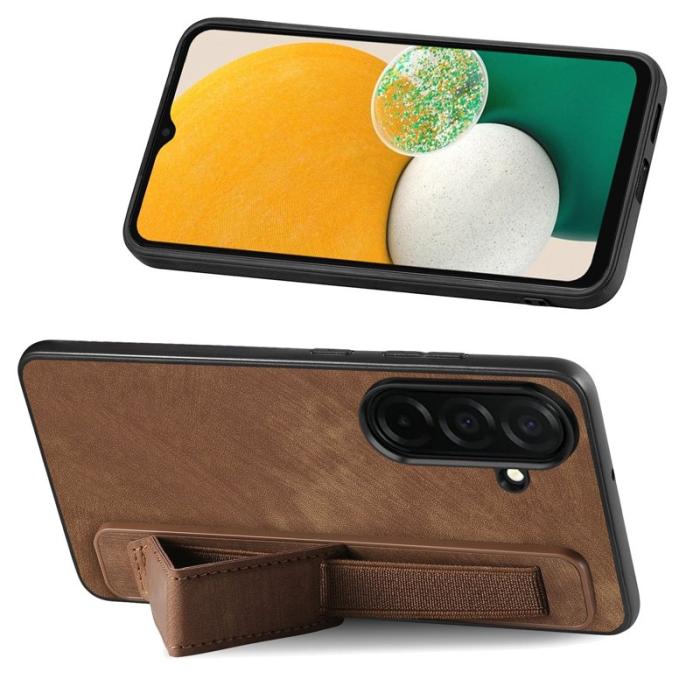 OEM - Mobilskal för Samsung Galaxy S26 Kickstand Konstläder + TPU - Brun