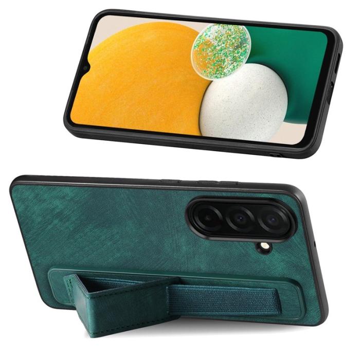 OEM - Mobilskal för Samsung Galaxy S26 Kickstand Konstläder + TPU - Grön