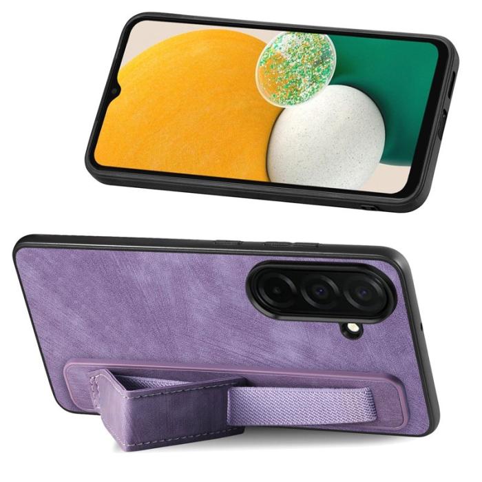 OEM - Mobilskal för Samsung Galaxy S26 Kickstand Konstläder + TPU - Lila