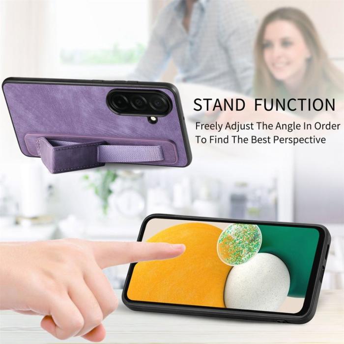 OEM - Mobilskal för Samsung Galaxy S26 Kickstand Konstläder + TPU - Lila