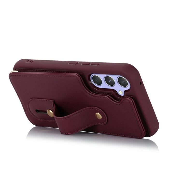 OEM - Mobilskal för Samsung Galaxy S26 Kickstand Kortfack TPU - Vinröd