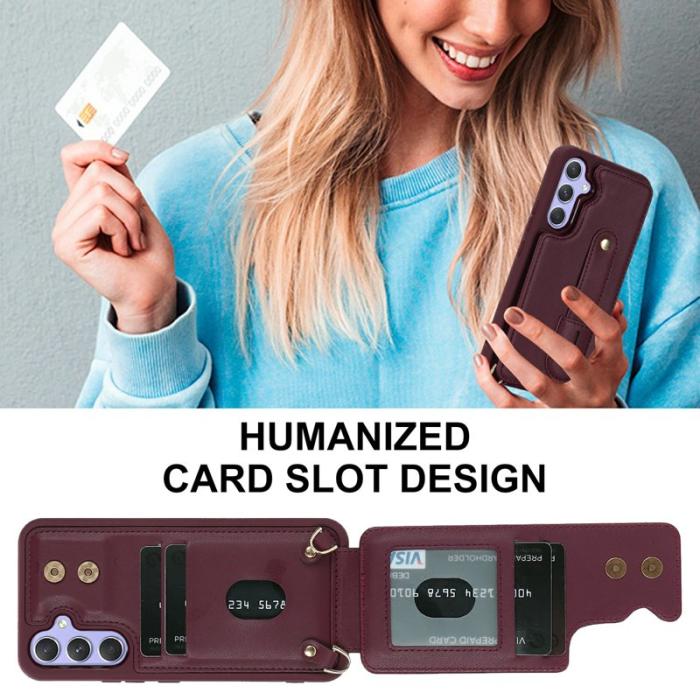 OEM - Mobilskal för Samsung Galaxy S26 Kickstand Kortfack TPU - Vinröd