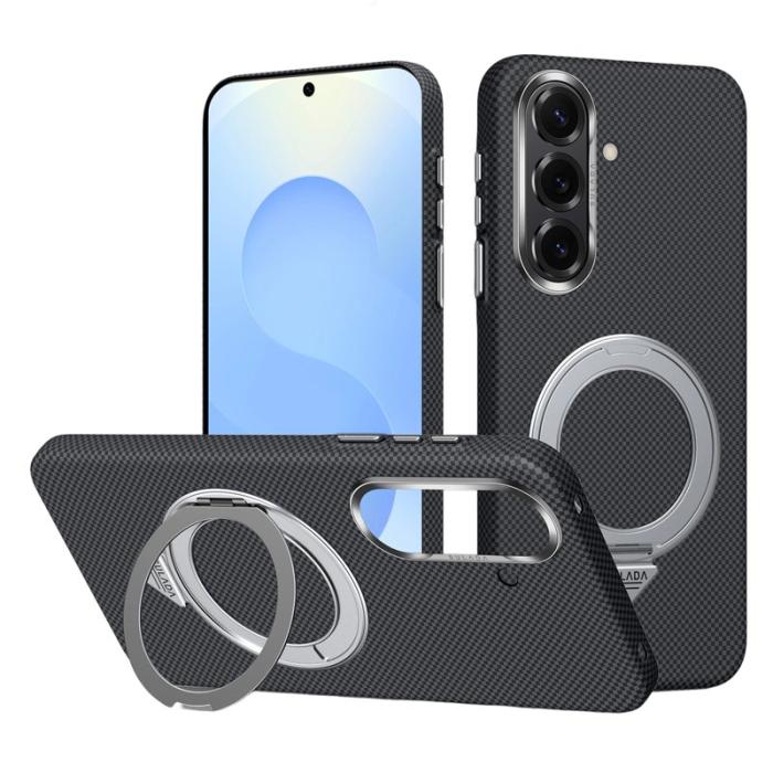 SULADA - Sulada Mobilskal för Samsung Galaxy S26 Kickstand Magnetiskt PC - Titan Svart