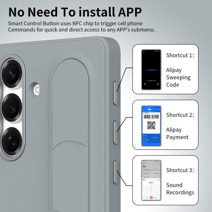 OEM - Mobilskal för Samsung Galaxy S26 Kickstand PC + silikon - Grå
