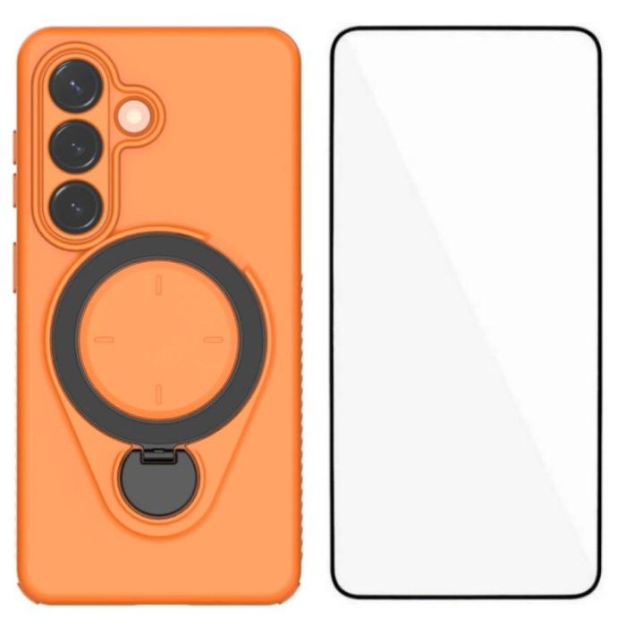 WANLONFENG - WANLONFENG Mobilskal för Samsung Galaxy S26 Kickstand PC + TPU - Orange