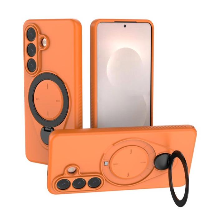 WANLONFENG - WANLONFENG Mobilskal för Samsung Galaxy S26 Kickstand PC + TPU - Orange