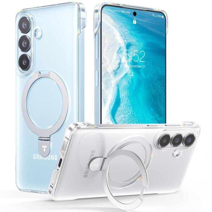 WANLONFENG - WANLONFENG Mobilskal för Samsung Galaxy S26 Kickstand PC + TPU - Svart