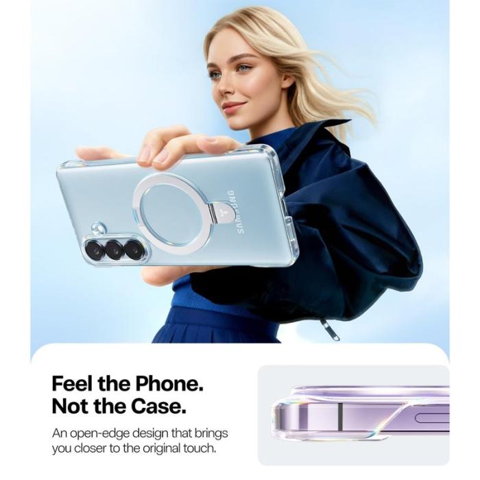 WANLONFENG - WANLONFENG Mobilskal för Samsung Galaxy S26 Kickstand PC + TPU - Svart