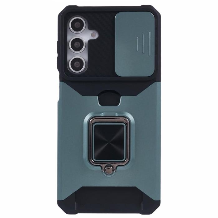 OEM - Mobilskal för Samsung Galaxy S26 Kickstand PC + TPU - Svartgrön