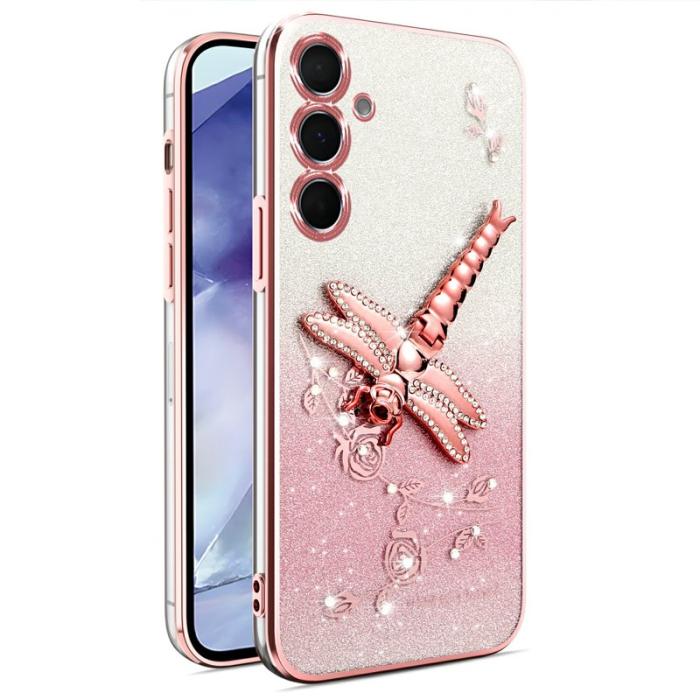 KADEM - KADEM Mobilskal för Samsung Galaxy S26 Kickstand TPU Blommor - Roséguld