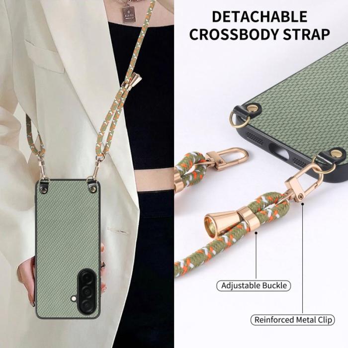 OEM - Mobilskal för Samsung Galaxy S26 Kolfiber Hybrid med Rem - Grön