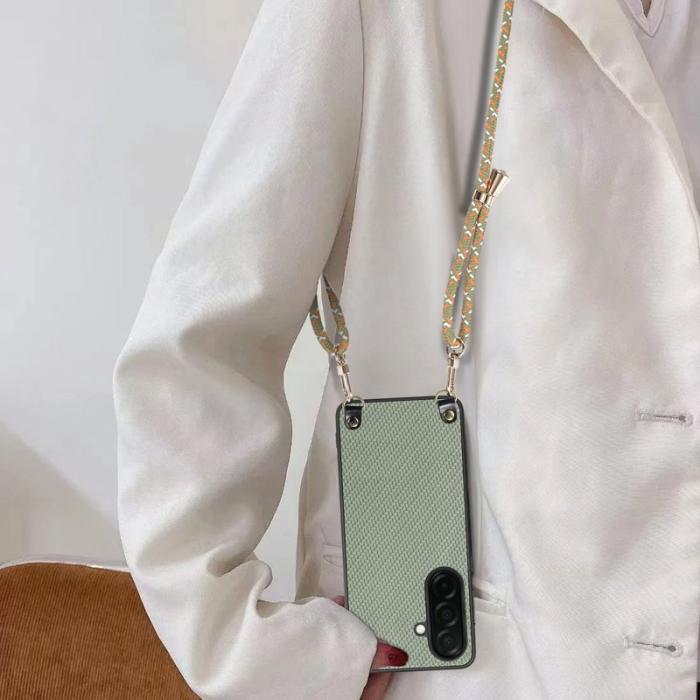 OEM - Mobilskal för Samsung Galaxy S26 Kolfiber Hybrid med Rem - Grön