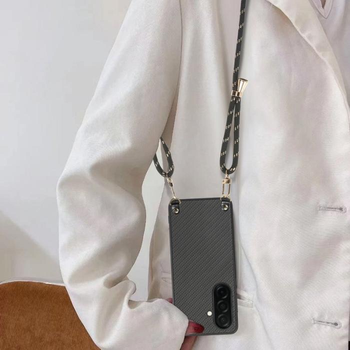 OEM - Mobilskal för Samsung Galaxy S26 Kolfiber Hybrid med Rem - Svart