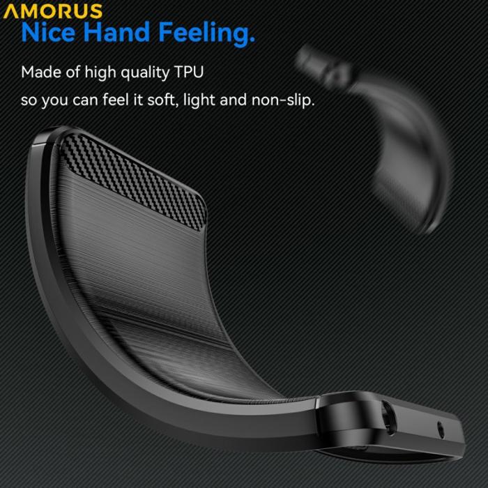 Amorus - Amorus Mobilskal för Samsung Galaxy S26 Kolfiber Textur Skydd - Svart
