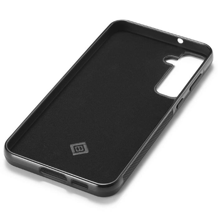 LC.imeeke - LC.IMEEKE Mobilskal för Samsung Galaxy S26 Kolfibertextur Äkta läder + TPU Svart