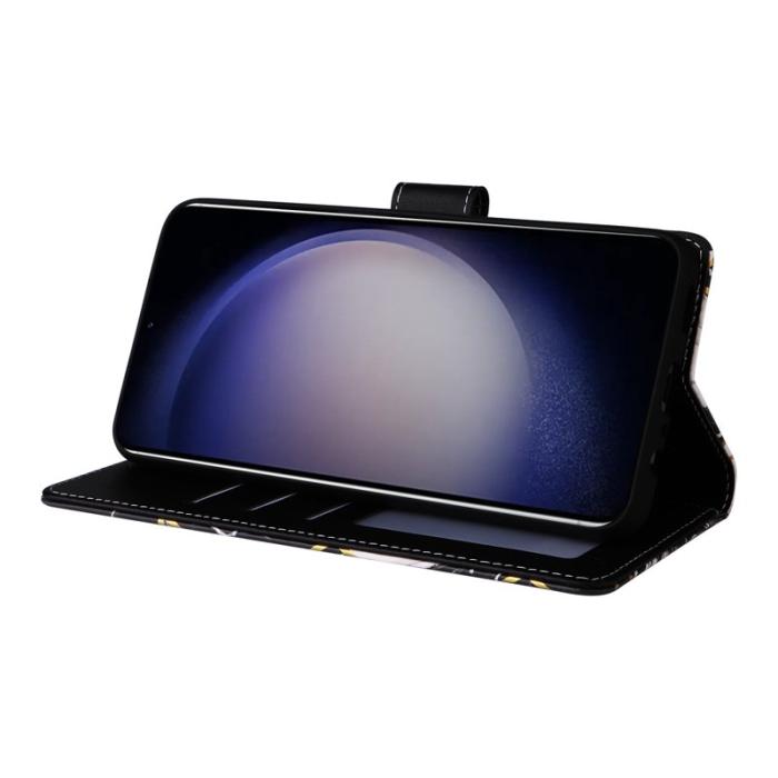 OEM - Mobilskal för Samsung Galaxy S26 Konstläder med handledsrem - Svart