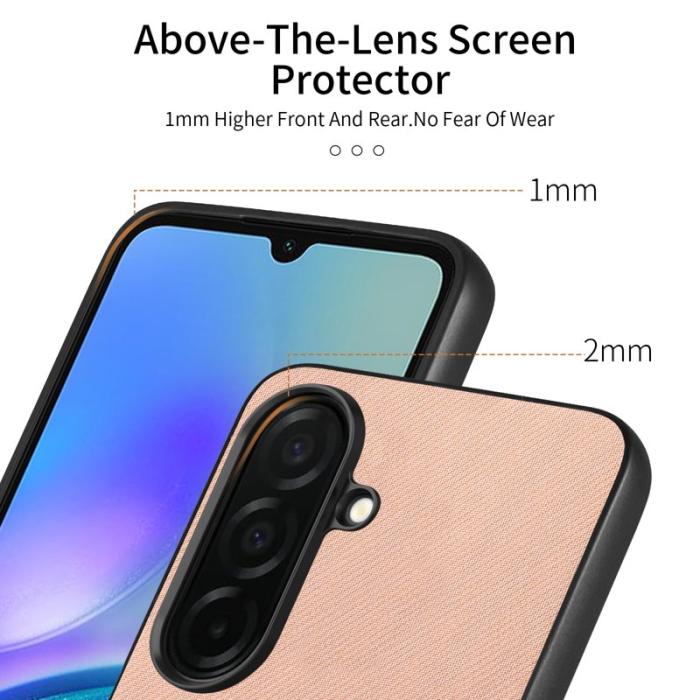 OEM - Mobilskal för Samsung Galaxy S26 Konstläder med tygtextur - Rosa