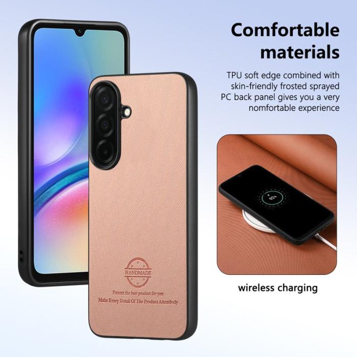 OEM - Mobilskal för Samsung Galaxy S26 Konstläder med tygtextur - Rosa