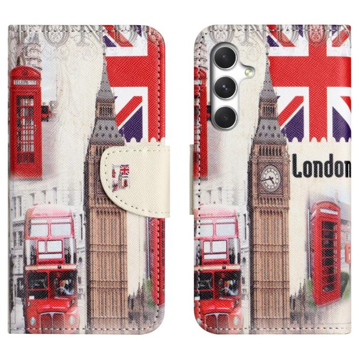 OEM - Mobilskal för Samsung Galaxy S26 Konstläder Mönster - London Big Ben - Svart
