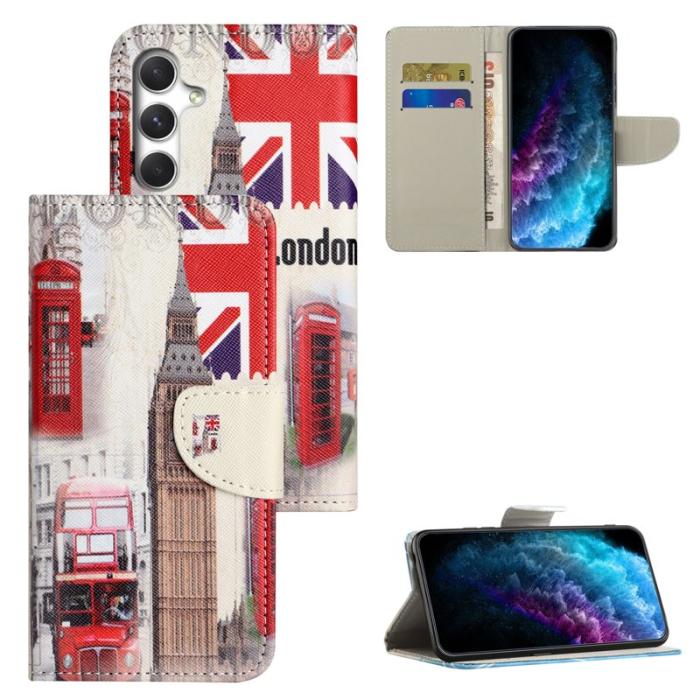 OEM - Mobilskal för Samsung Galaxy S26 Konstläder Mönster - London Big Ben - Svart