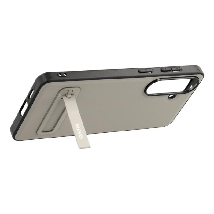 X-Level - X-Level Mobilskal för Samsung Galaxy S26 Konstläder PC + TPU med Kickstand - Grå