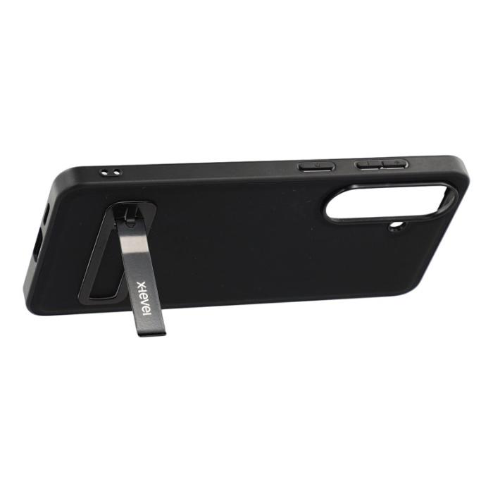 X-Level - X-Level Mobilskal för Samsung Galaxy S26 Konstläder Plast med Kickstand - Svart
