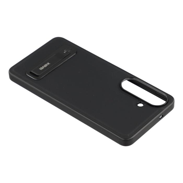 X-Level - X-Level Mobilskal för Samsung Galaxy S26 Konstläder Plast med Kickstand - Svart