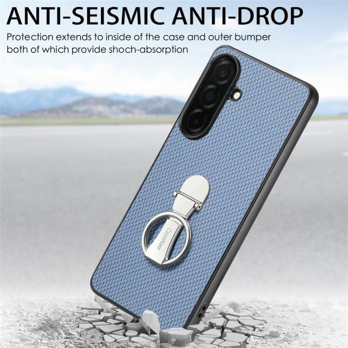 OEM - Mobilskal för Samsung Galaxy S26 Kortfack Kickstand Kolfiber - Blå