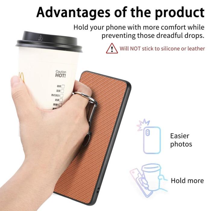 OEM - Mobilskal för Samsung Galaxy S26 Kortfack Kickstand Kolfiber - Brun